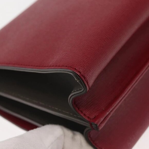 FENDI Demi Jour Bag Bugs Monster Hand Bag Leather 2way Red Silver Auth BA5782 - Picture 3 of 16